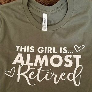 Canvas Olive Green Graphic Tee almost retired